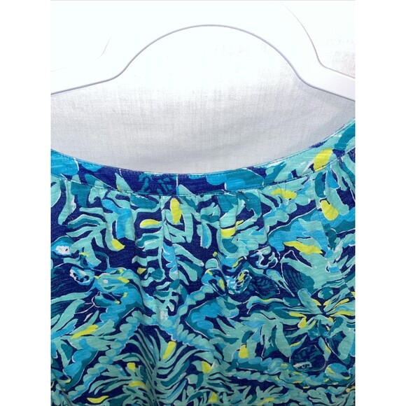Lilly Pulitzer Womens Pullover Tunic Size XXS Blue Floral Flare Sleeve Party - Picture 9 of 12